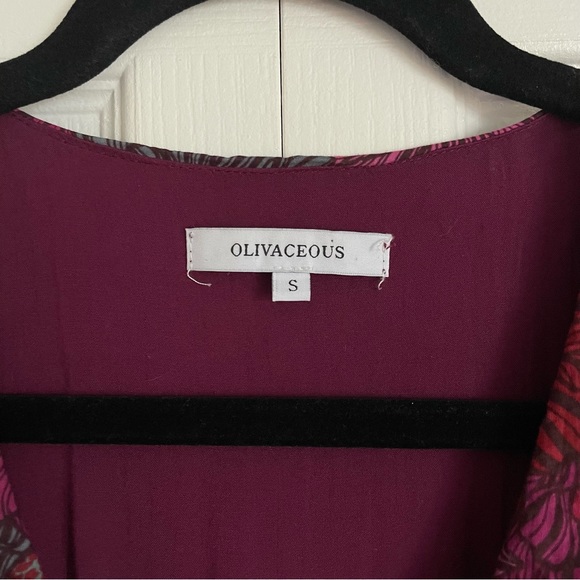 Olivaceous Women’s 3/4 Sleeve Ruffle Hem Floral Print Dress in Fuchsia - Small - Picture 8 of 10